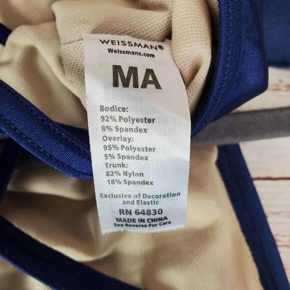 Weissman Blue Fairy Silky High Slit Dress Size ? Whimsy Stretch Leotard Lined - Picture 9 of 15